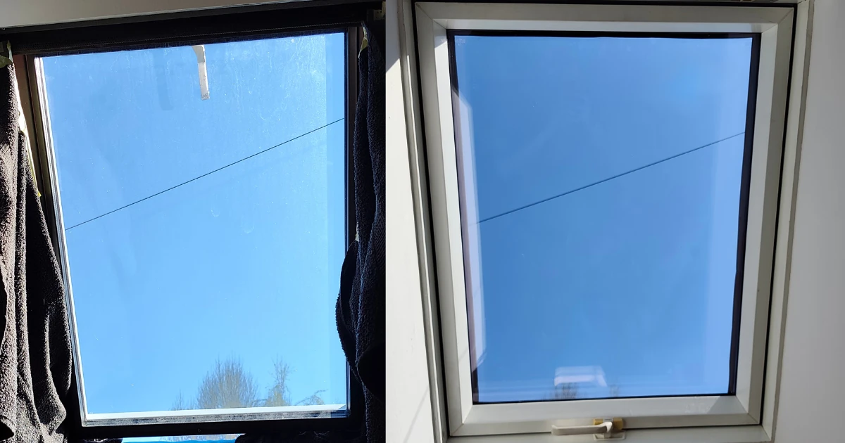 Okno dachowe z folią przeciwsłoneczną ograniczającą nagrzewanie poddasza od słońca